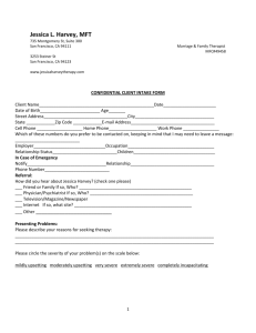 Client Intake Form - Jessica Harvey Therapy