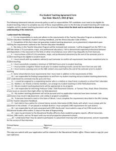 Student Teaching Agreement Form