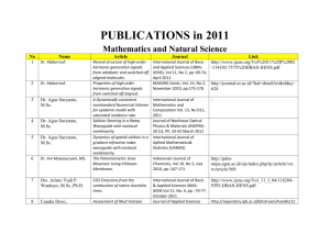 PUBLICATIONS in 2011 Mathematics and Natural Science