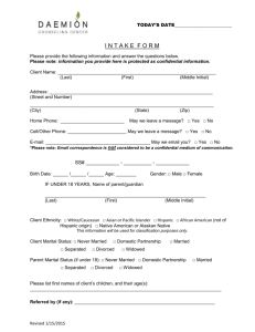 Client Intake Form - Daemion Counseling Center