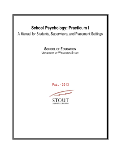 practicum in school psychology - University of Wisconsin