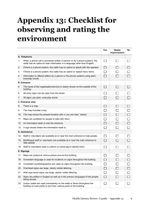 Appendix 13: Checklist for observing and rating the environment