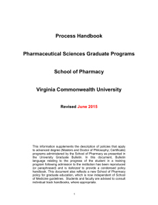 Process Handbook for Pharmaceutical Sciences Graduate Programs