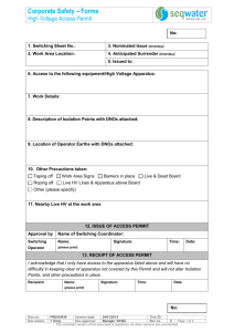 Corporate Safety - High Voltage Access Permit Form