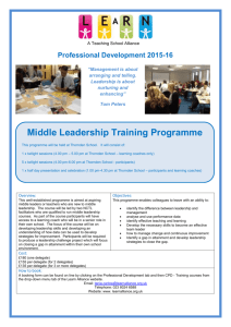 Middle Leadership Training programme 201516