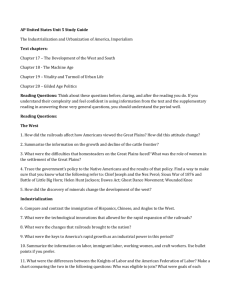 AP United States Unit 5 Study Guide The Industrialization and