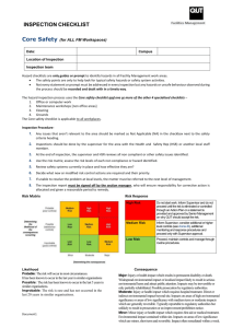Hazard Checklist Core Safety - Facilities Management