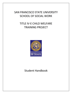 Title IV-E Student Handbook - Social Work and Gerontology