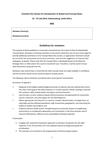 Checklist for HIV concept note review