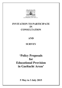 Policy Proposals for Educational Provision in Gaeltacht Areas