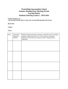 Reading Log & Rubic - Wood-Ridge School District / Homepage