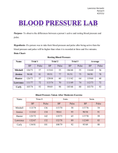 Blood Pressure Lab - Lawrence`s Looking glass