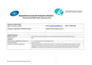 Bioplatforms Australia Datasets Initiative Illumina HiSeq 2000
