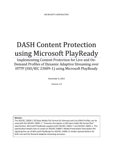 Contents Tables DASH Content Protection Using Microsoft PlayReady