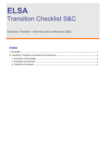 Transition Checklist S&C
