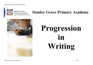 Progression in Writing Stanley Grove Primary Academy 2015