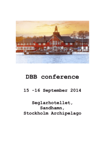 DBB conference 15 -16 September 2014 Seglarhotellet, Sandhamn