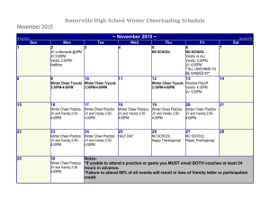 Winter Cheerleading Schedule 2015-2016