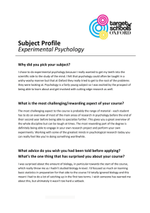 Psychology Subject Profile - Target Schools
