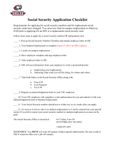 Social Security Checklist