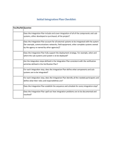 Integration Plan Checklist