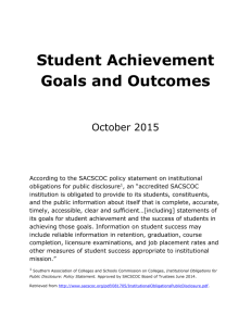Student Achievement Goals and Outcomes