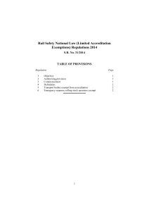 Rail Safety National Law (Limited Accreditation Exemptions