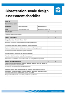 Bioretention swale design assessment checklist