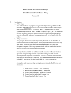 Fresh Frozen Cadaveric Tissue Policy Version 1 0 - Rose