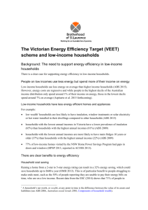 The Victorian Energy Efficiency Target (VEET) scheme and low