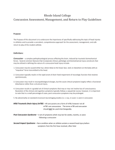 Rhode Island College Concussion Assessment, Management, and