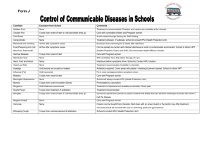 Control of Communicable Diseases in Schools