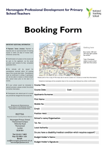 Booking Form - Heronsgate Primary School
