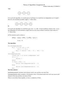 Theory of Algorithms Assignment #6