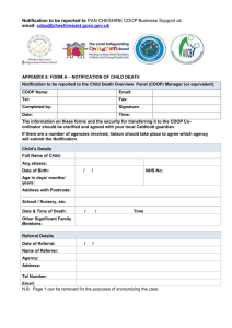 Form A – Child Death Notification Form 2015
