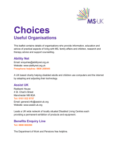 Choices Useful Organisations - MS-UK