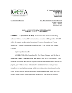ICCFA Announces Keynote Speakers for 2016 Annual Convention