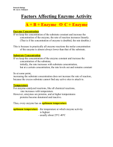 Factor Affecting Enzymes