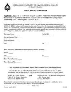 Initial Notification Form - Nebraska Department of Environmental