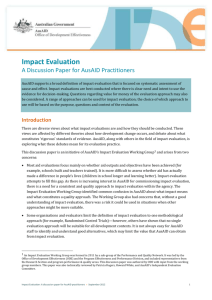 Impact evaluation approaches and methods
