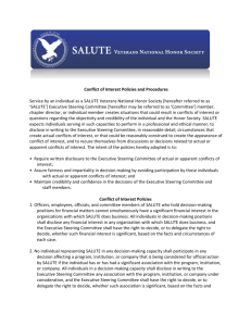 Conflict of Interest Policies - SALUTE National Honor Society for