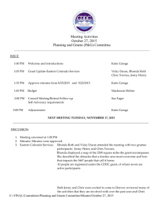 Meeting Activities October 27, 2015 Planning and Grants (P&G