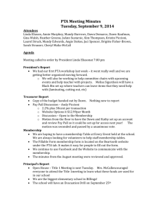 PTA Meeting Minutes Tuesday, September 9, 2014