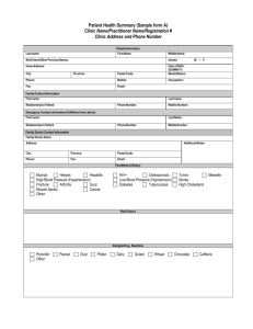 Clinical Record Keeping Sample Form