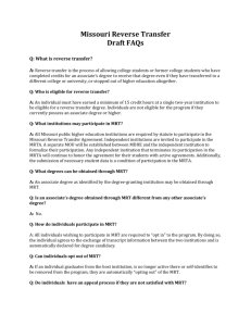 Missouri Reverse Transfer Draft FAQs