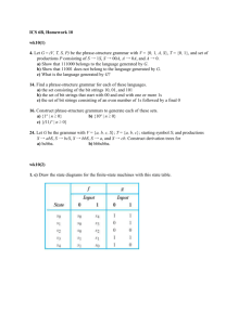 ICS 6B, Homework 10 wk10(1) 4. Let G = (V, T, S, P) be the phrase