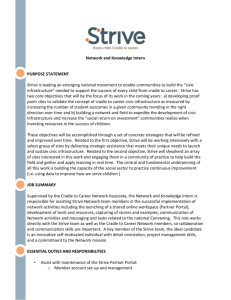 Network and Knowledge Intern PURPOSE STATEMENT Strive is
