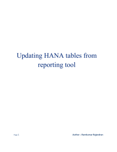 Updating HANA tables from reporting tool