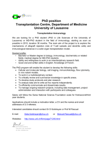 PhD position Transplantation Centre, Department of Medicine