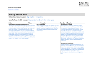 Exemplar Session Plan - Edge Hill University